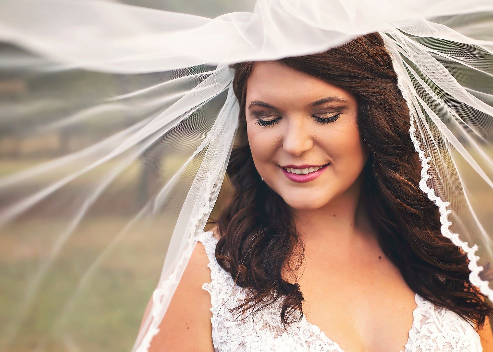 Bride and Veil Closeup wedding photography