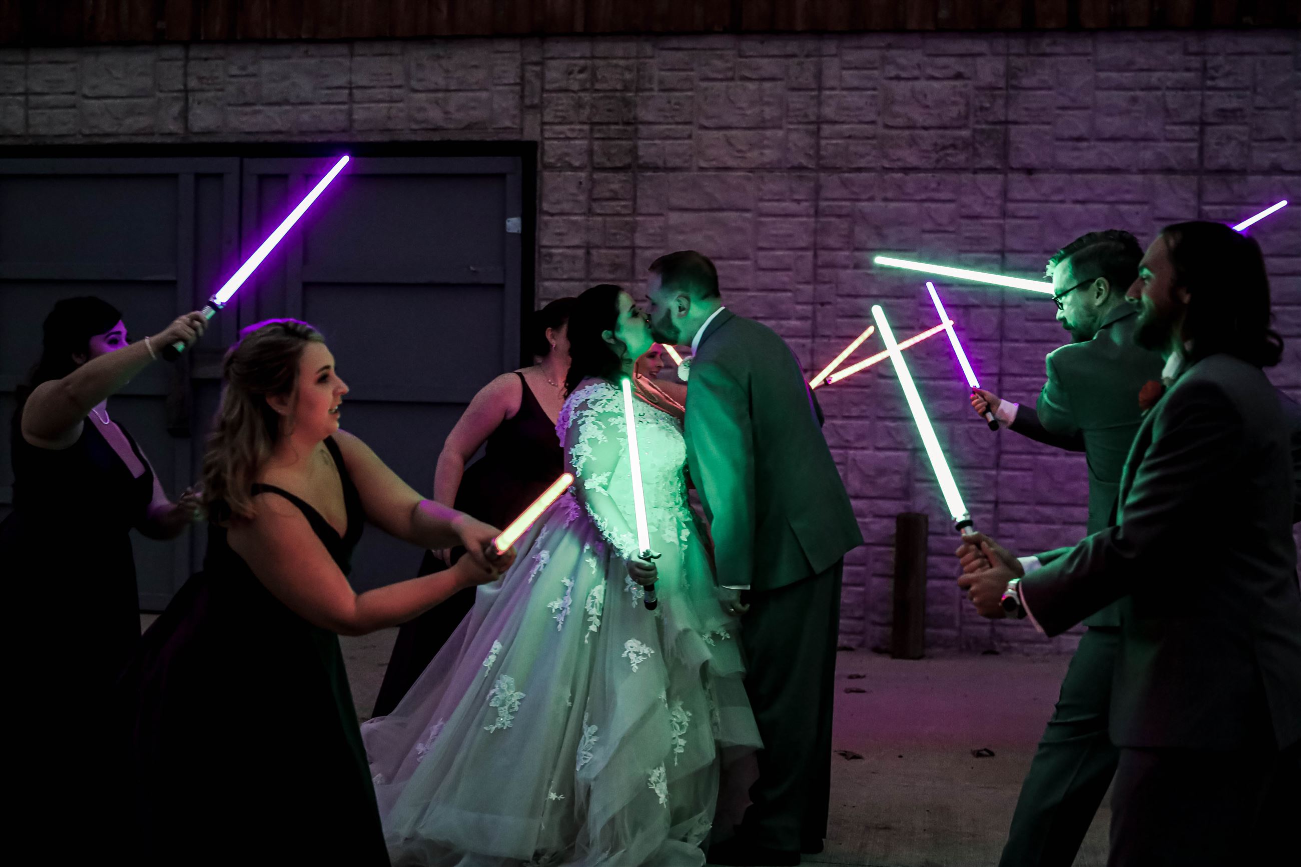 Light Sabor Exit, Disney Wedding, Star Wars Wedding