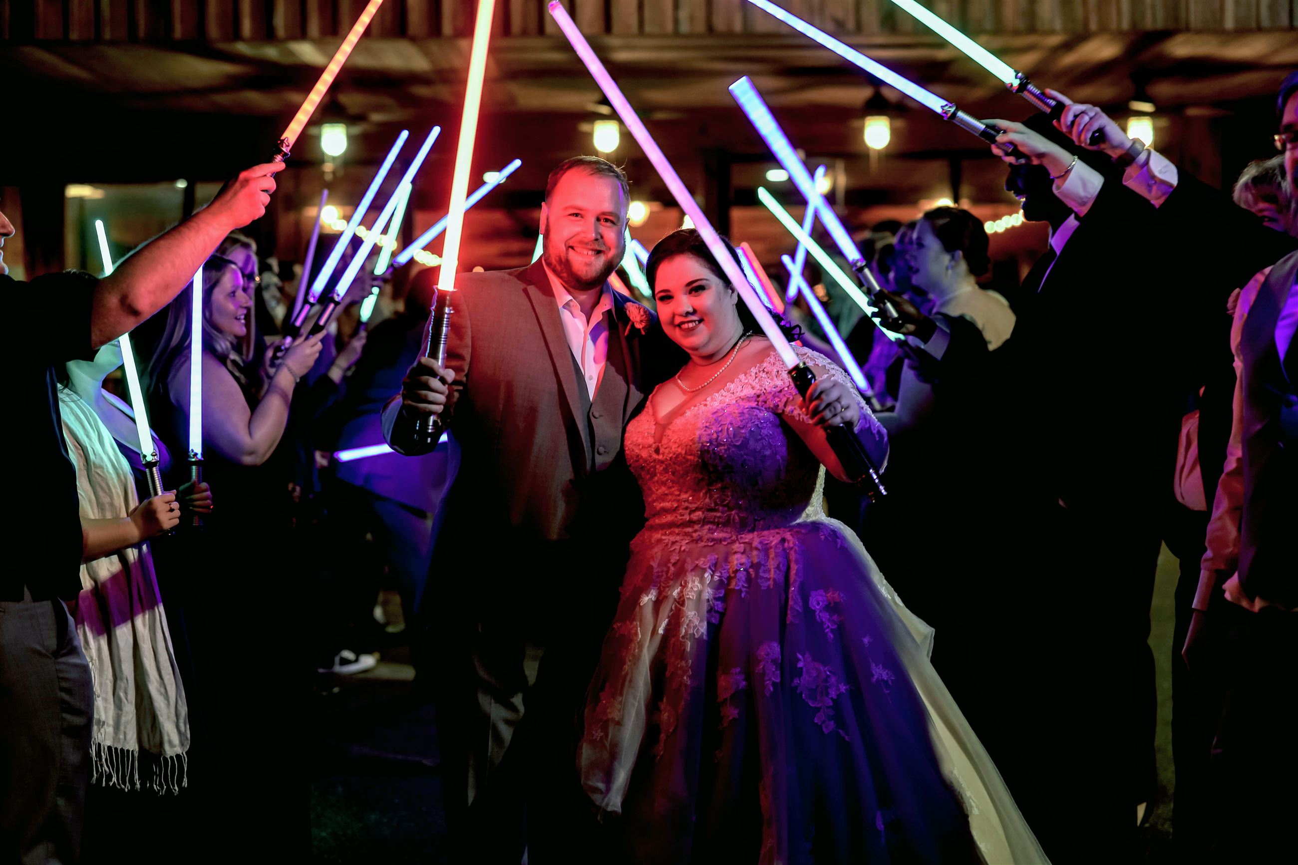 Light Sabor Exit, Disney Wedding, Star Wars Wedding, 