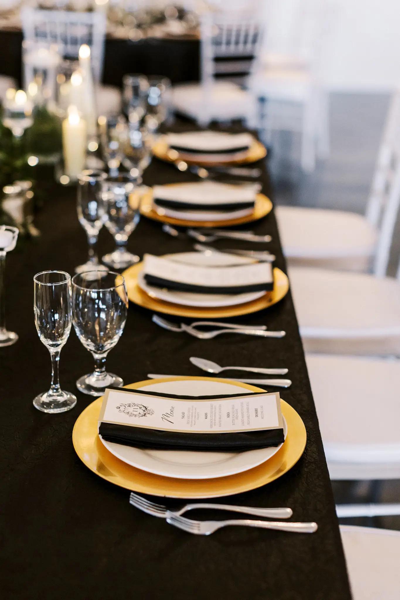 Black Tie Wedding Reception table placements