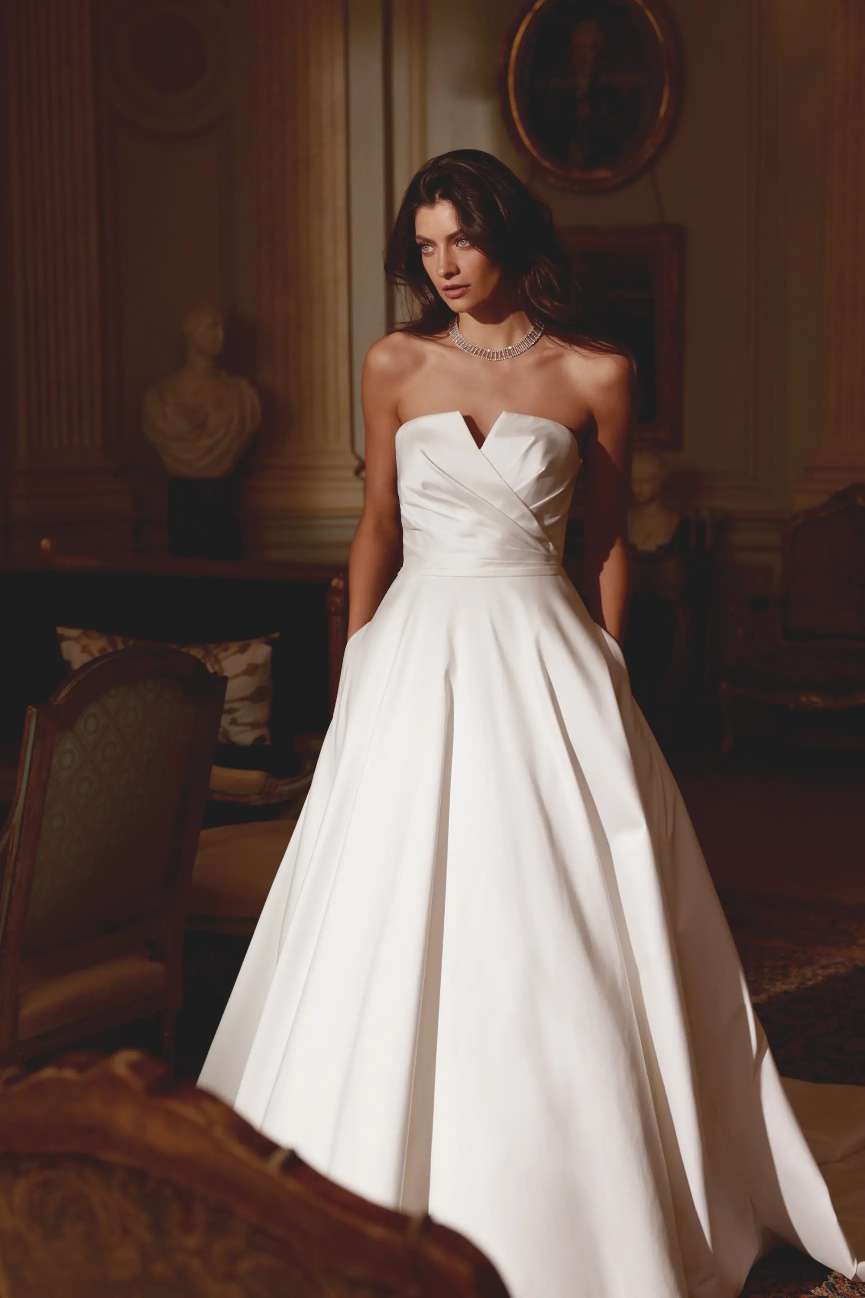 clean ballgown wedding dress